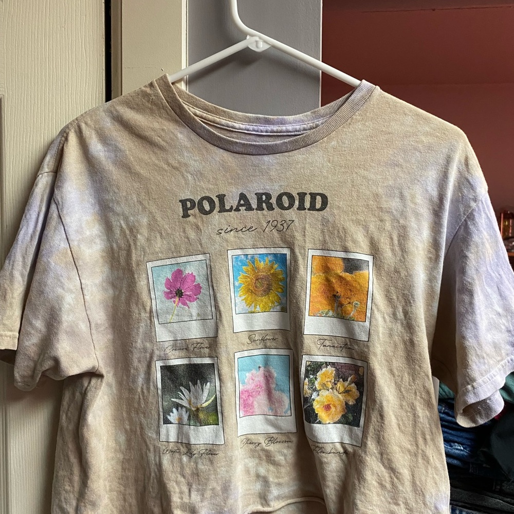 Polaroid Tee - Cream with Colorful Prints